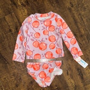 Carter's Orange and Pink Rashguard Swim Set